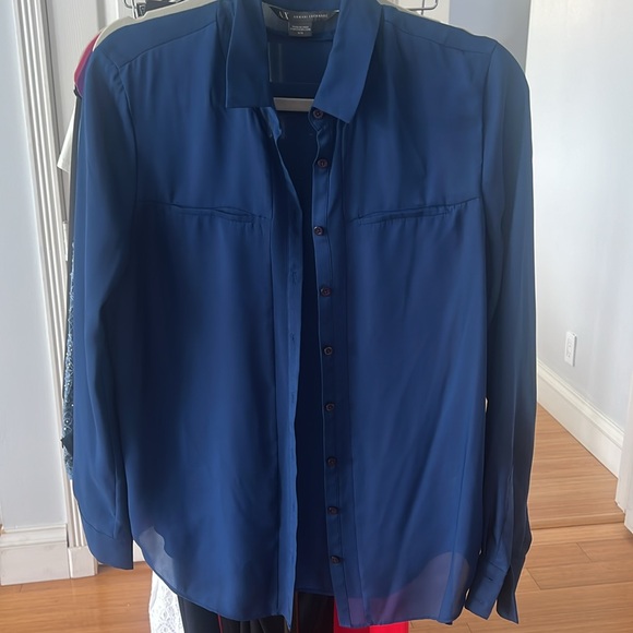 Blue button down blouse - Picture 3 of 3
